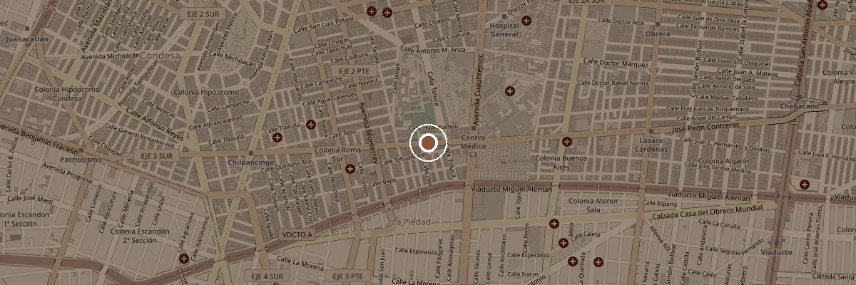 Map showing the Mexico City office location